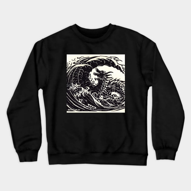 Water Dragon Crewneck Sweatshirt by Pickledjo